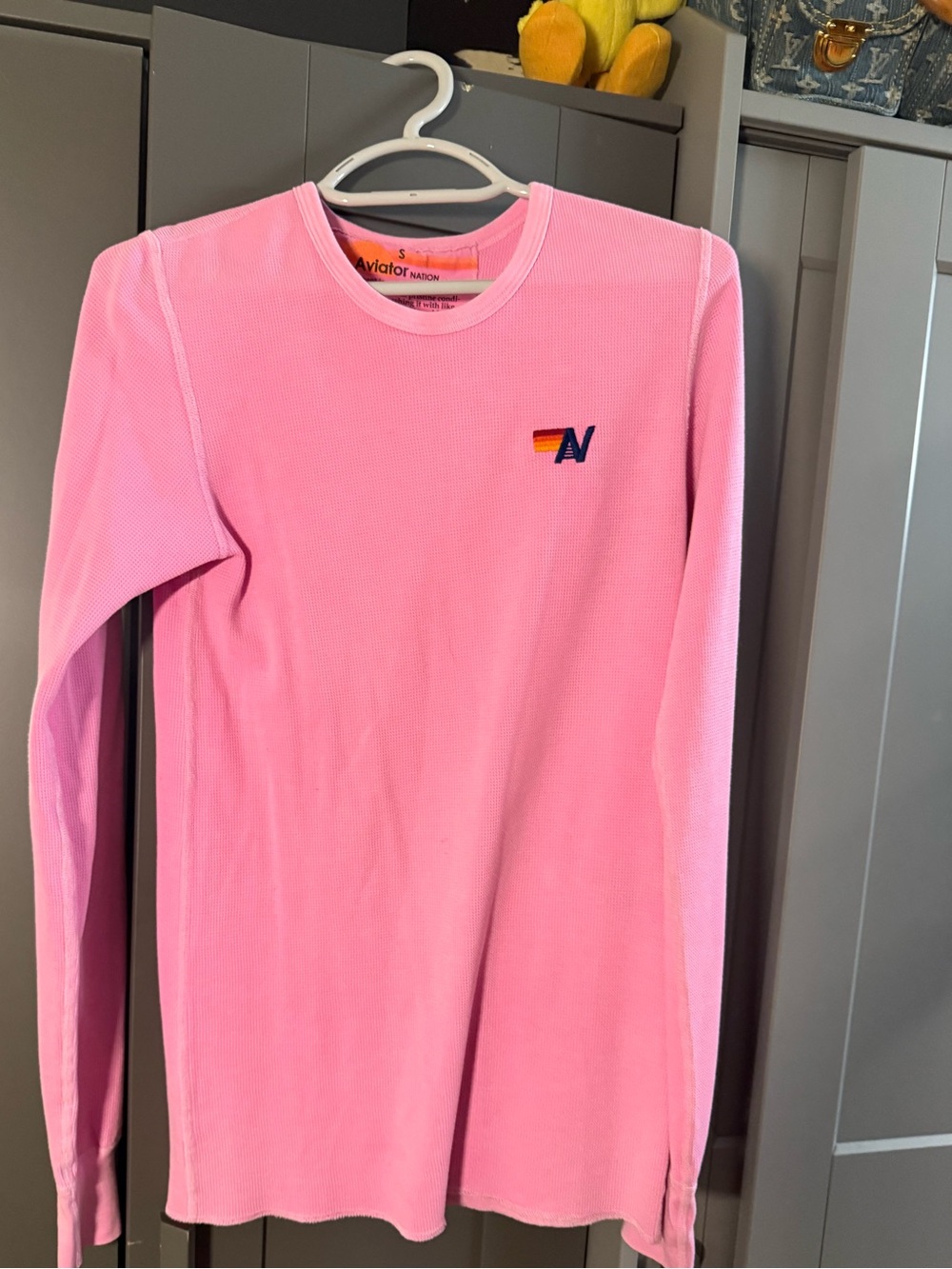 Aviator Nation Long Sleeve Crewneck Tee - Pink